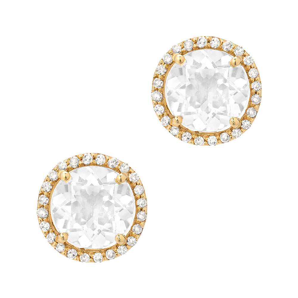 White Stone Earrings | Ad Earrings – Peach Tassels